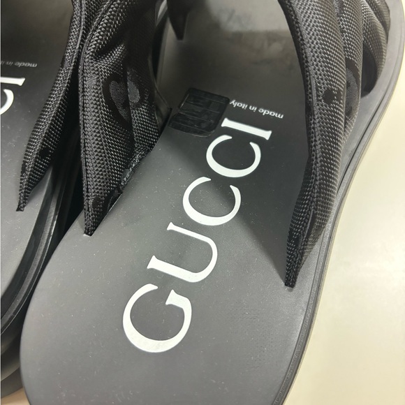 Gucci GG-Jacquard Padded-Nylon Rubber Platform Sandals Mules - Picture 4 of 6